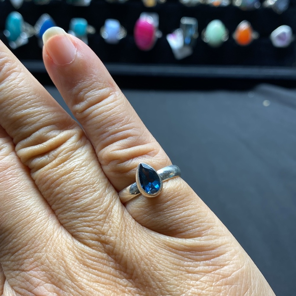 London Blue Topaz  Ring Size 6 in Solid Sterling Silver 925 - Picture 6 of 6